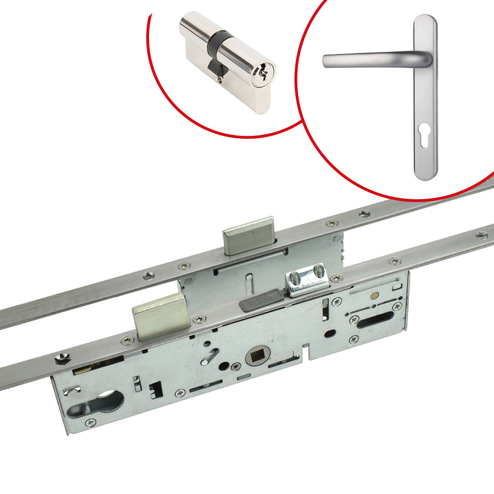 ERA 2 Deadbolt Front Door Lock Kit with Door Cylinder & Alpine Door Handle - Satin Chrome (35mm Backset)